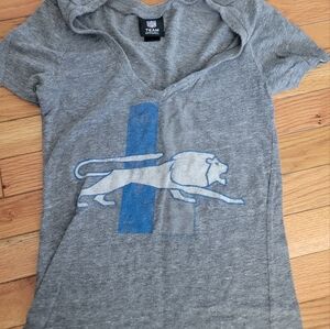 Detroit Lions official NFL Women's V-neck fitted T-shirt vintage logo